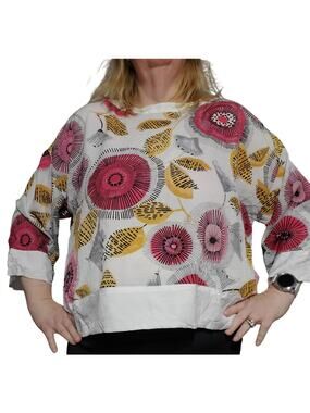 LIV by Habitat Size L Floral Art to Wear Boxy Blouse Spring Summer